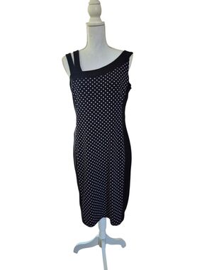Frank Lyman Design Black & Lilac Polka Dot Sheath Dress